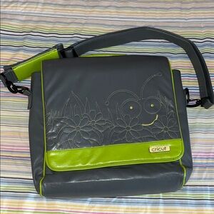 Cricut Charcoal and Lime Messenger Bag